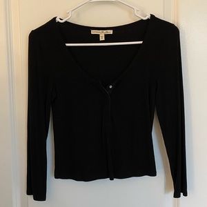 Express One-Eleven 3/4 Sleeve Cropped Top